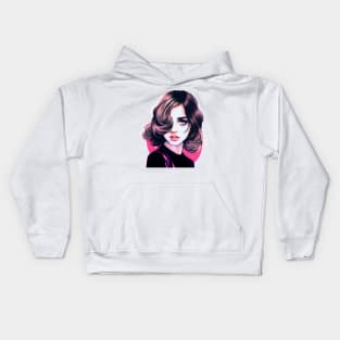 Ana de Armas Retro Vintage Modern Pop Art Design, Pink with Neutral Pastel Color Tones Kids Hoodie